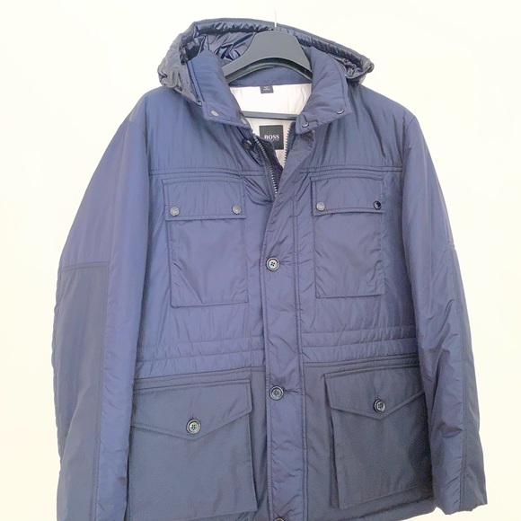 Boss Hugo Boss men’s winter coat size large navy. Worn 2 times. - Picture 2 of 6